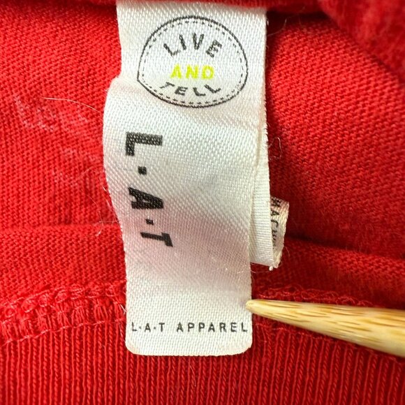 Women’s Funny Dinosaur Graphic Tee Medium Steg Nog Short Sleeve Cotton Red - Picture 6 of 7